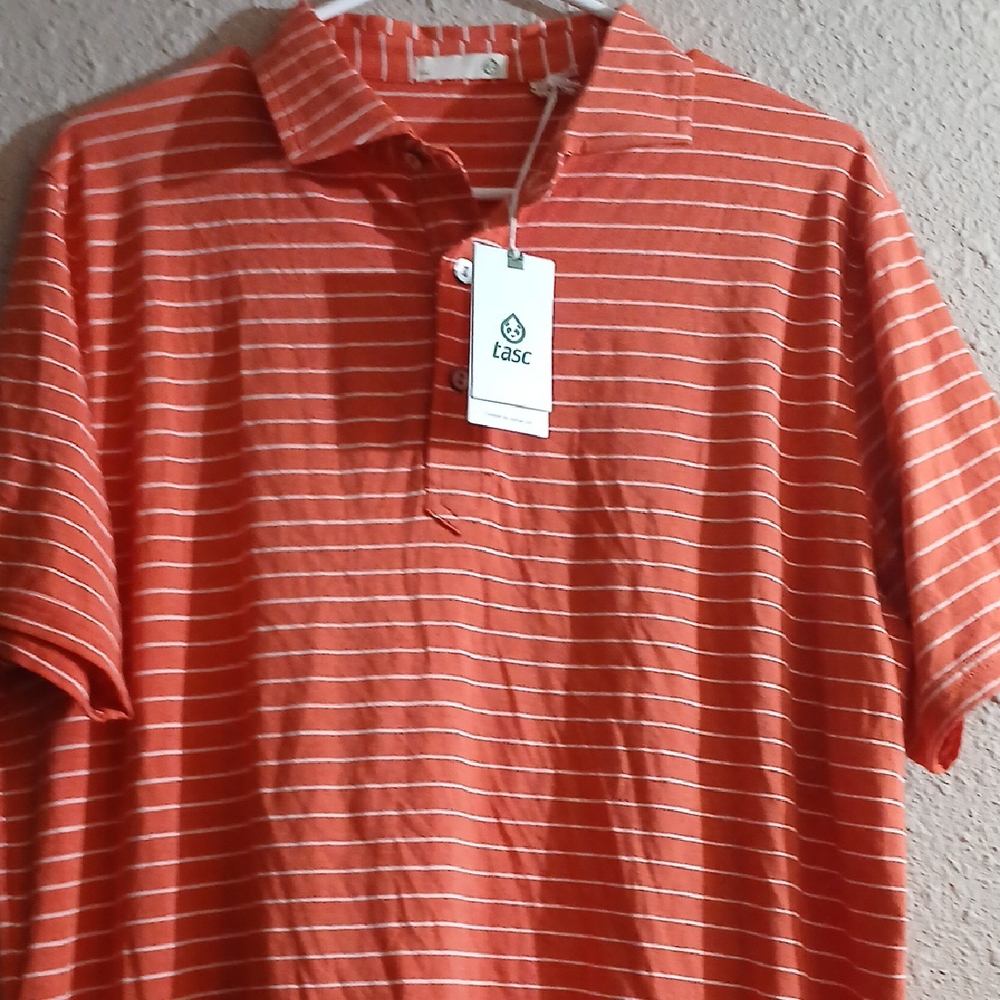 Men's Orange Striped Shirt